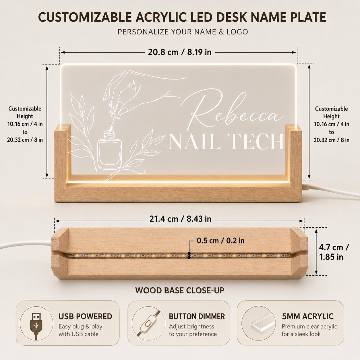 Custom Acrylic Desk Name Plate - Office Tech Logo recensie en prijs