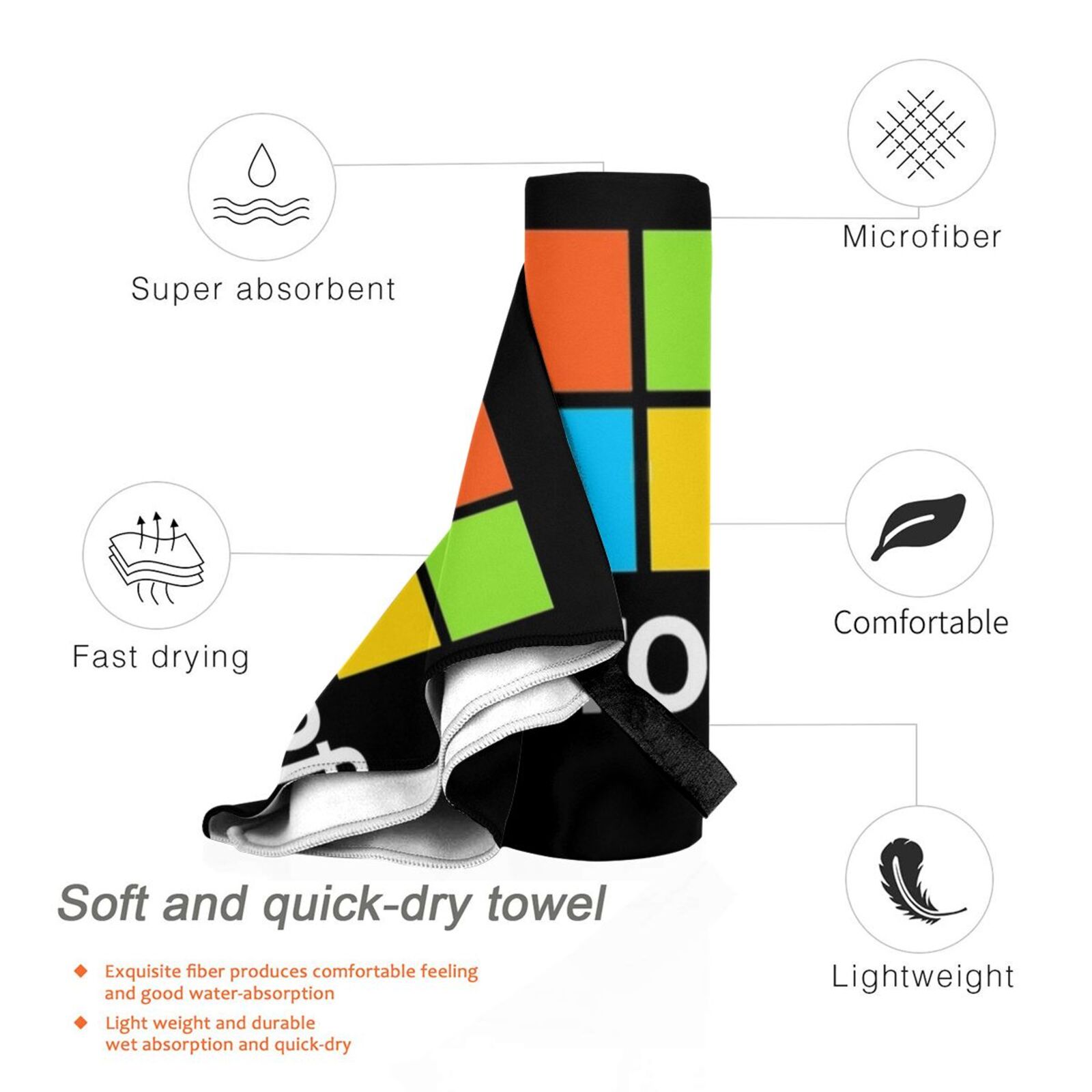 Microsoft Type Bath Towel Beac - Office Tech Logo recensie en prijs
